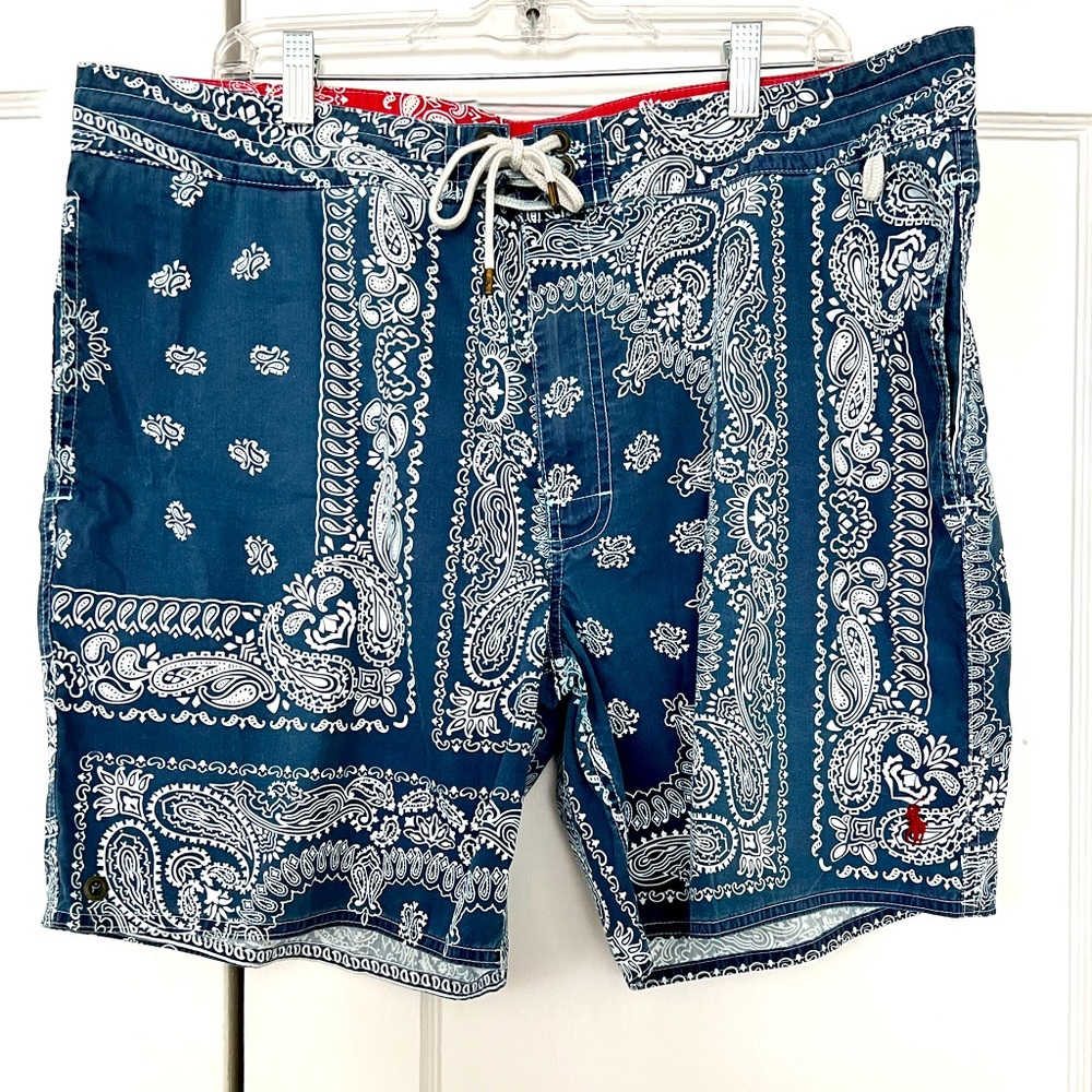 Polo by Ralph Lauren Blue Paisley Print Swim Trunks
